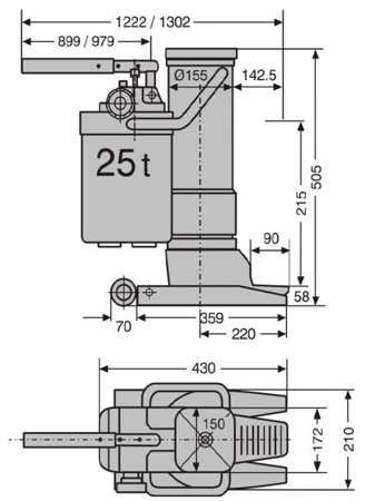 LIFERAIDA Podnośnik hydrauliczny maszynowy (udźwig: 25 T) 0301348